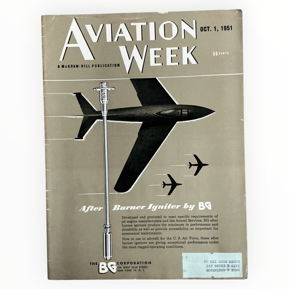 Aviation Week Magazine October 1 1951 Missiles Flying Boats Cold War